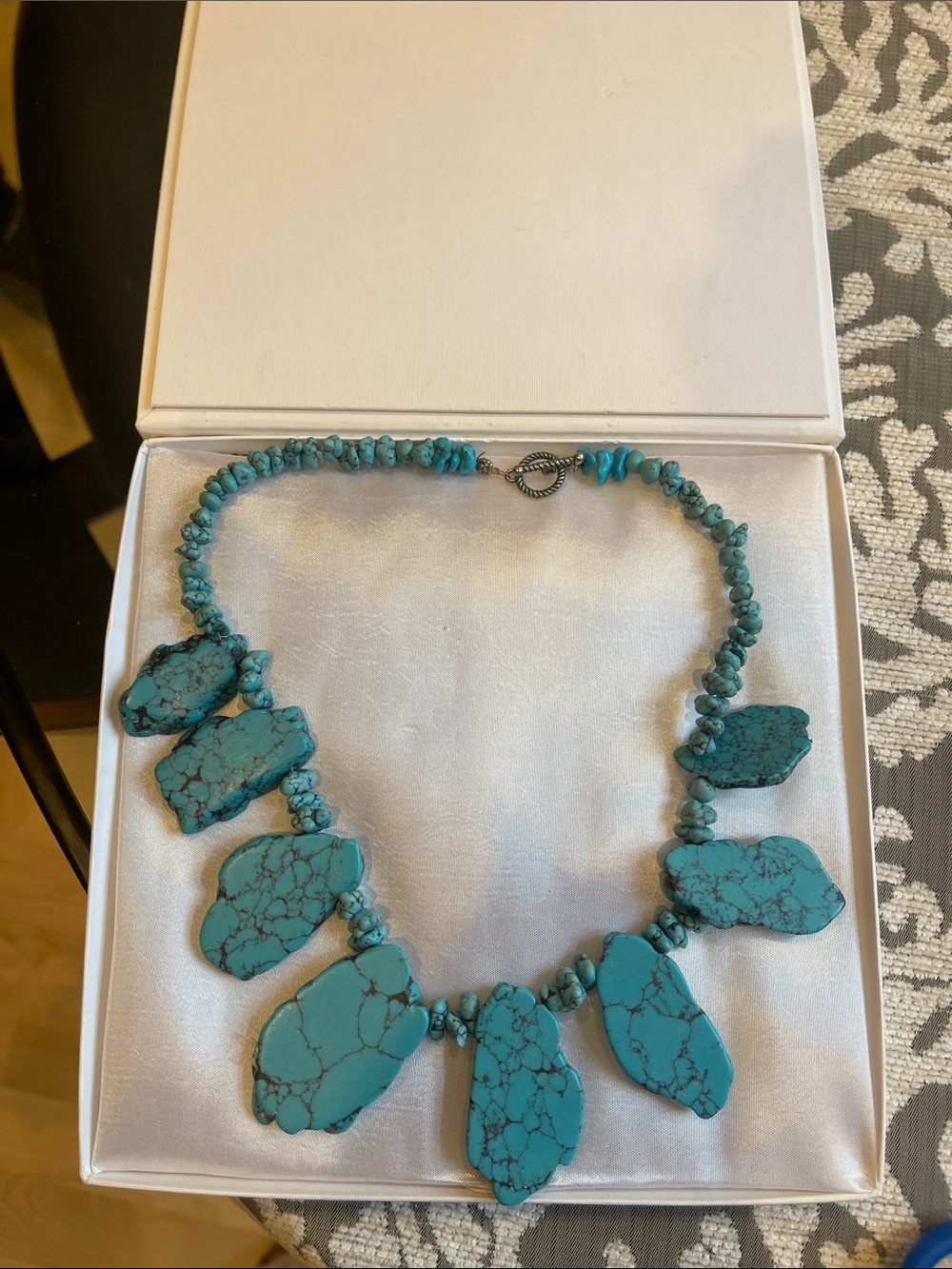 Turquoise Stone Statement Necklace - Blue Turquoise Fashion Jewelry